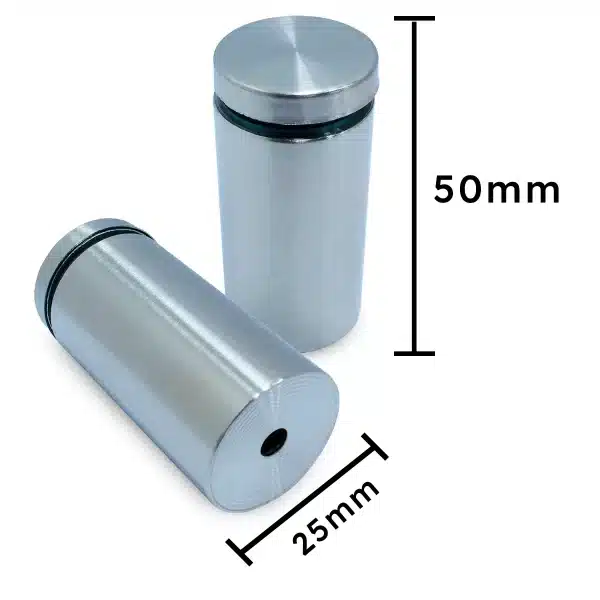 Prolongador Aço Inox Escovado Vidro Madeira (48 PÇs) Ø25*50mm - Imagem 2