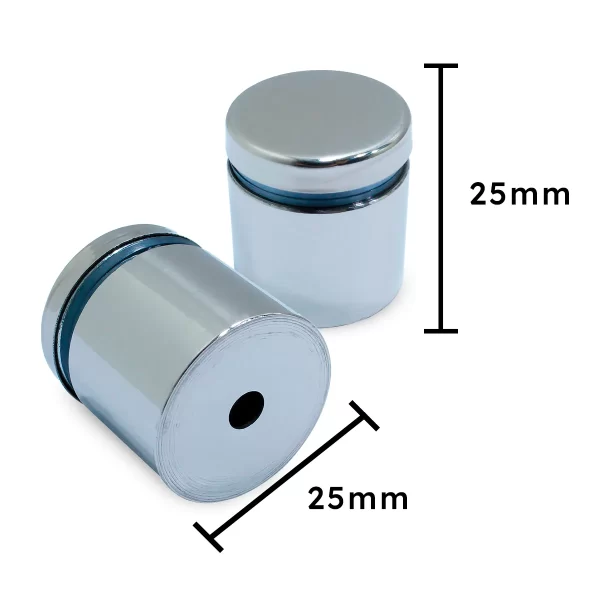 Prolongador Aço Inox Escovado Vidro Madeira (72 PÇs) Ø25*25mm - Imagem 5